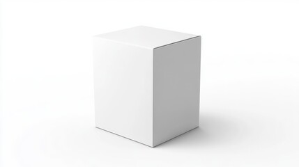 Fototapeta premium Minimalist White Dispenser Box Mockup. Three-Dimensional Template on Isolated Background for Design Presentation