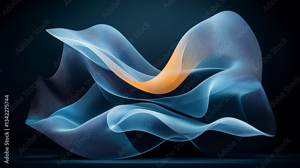 Poster abstract flowing lines, dynamic shapes, and vibrant colors