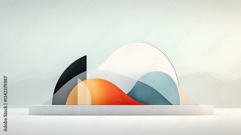 Aufkleber Abstract geometric display with translucent shapes