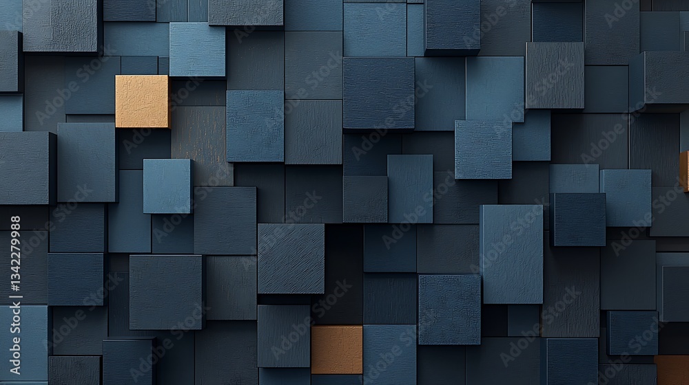 Poster abstract geometric pattern of layered, textured squares