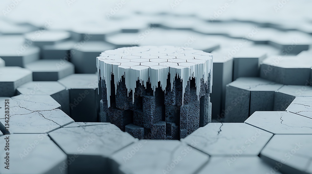 Poster abstract icy structure on a hexagonal grid