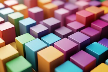 Fototapeta premium Colorful cubes, 3d render