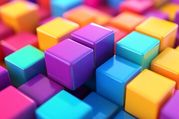 Fototapeta premium Colorful cubes, 3d render