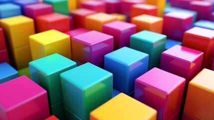 Obraz premium Colorful cubes, 3d render