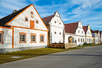 Holasovice, Czech republic - March 04, 2025. Traditional south bohemian village with typical architecture