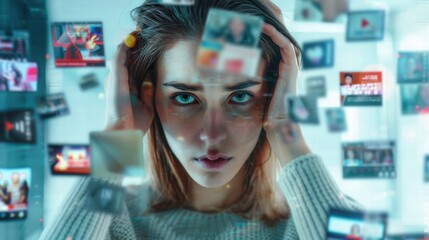 Digital age stress from constant news, advertisements, and overwhelming content.