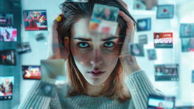 Digital age stress from constant news, advertisements, and overwhelming content.