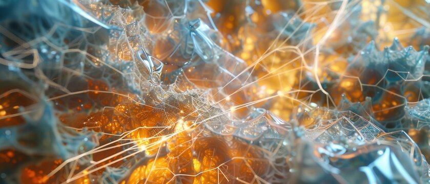 Thousands of light streams weave through crystalline grain showcasing parallel processing in action, a dynamic visualization.