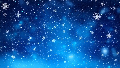 Obraz premium Winter Night Sky: Falling Snowflakes.
