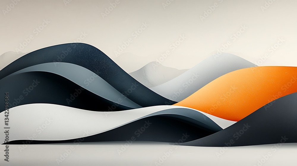 Poster abstract wavy shapes in various colors
