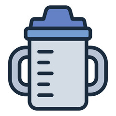 Sippy cup filled line icon representing a training cup for toddlers