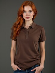 Obraz premium Casual Yet Classy: Rocking a Brown Polo Shirt Outfit
