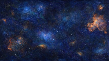 Obraz premium Cosmic Nebula In Dark Blue And Orange Hues, Starry Night Sky Background Images For Space Exploration.Images Backgrounds Textures Patterns And Abstract Design Ideas.Amazing Images Of Stars, Galaxies