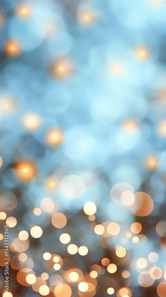 Poster Blurred lights creating an abstract background with bokeh effect, perfect for festive designs and celebrations