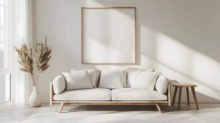 Elegant Interior with Wooden Frame Mockup