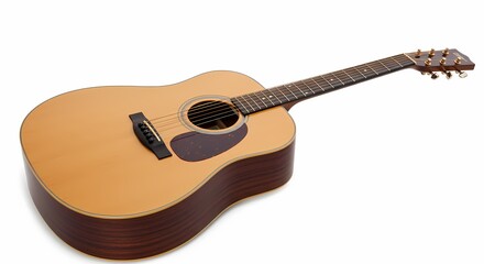 Fototapeta premium Acoustic Guitar on White Background
