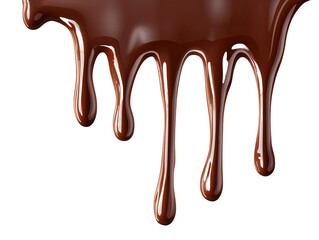 Dripping Melted Dark Chocolate on Transparent Background, PNG