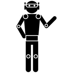 シンプルなロボットのピクトグラムアイコン