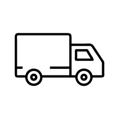 Fototapeta premium a truck, depicted in a clean, minimal line art style, symbolizes delivery and transport vector icon illustration