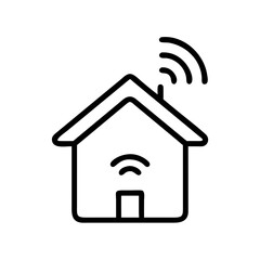 smart home logo with wifi signals showing wireless control over the house vector icon illustration