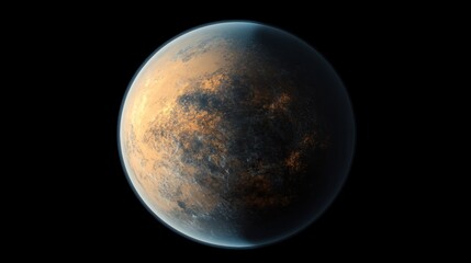 Fototapeta premium A Stunningly Realistic Portrait of a Distant Planet Captured with Amazing Detail and Color Contrast in the Vastness of Space