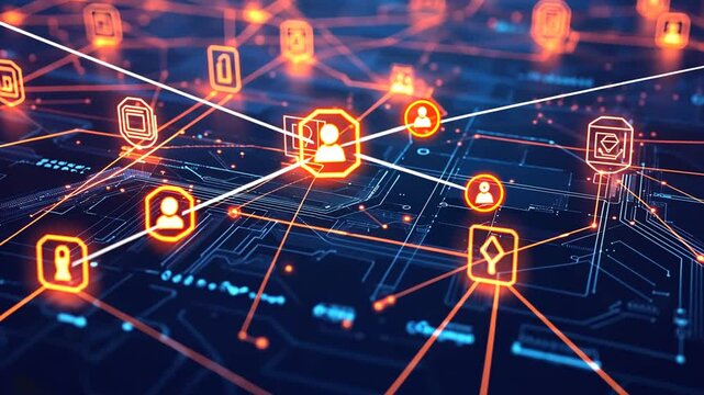 Abstract Futuristic Technology Network Data Transfer Visualization Concept