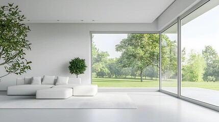 Fototapeta premium Minimalist Home with Serene Landscape View