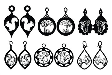 Squirrel Earrings svg bundle