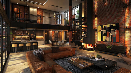 Contemporary Loft with Industrial Decor