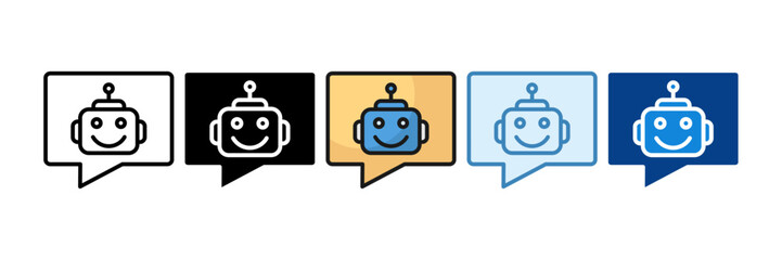 Chatbot Icon Set Multiple Style Collection