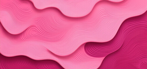 Pink abstract paper carved background. Paper art style of nature concept design. Background, abstract pink wallpaper background, abstract smooth waves pattern background.