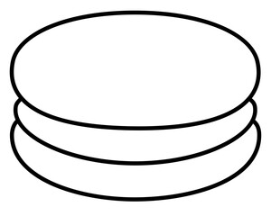 Macaroon. Macaroon cakes - vector linear picture for coloring. Outline. Sweet pastries, cookies - element for coloring or logo	