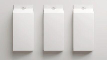 Milk carton packaging mockup featuring blank clean white design