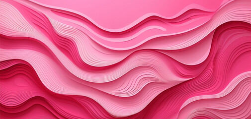 Pink abstract paper carved background. Paper art style of nature concept design. Background, abstract pink wallpaper background, abstract smooth waves pattern background.
