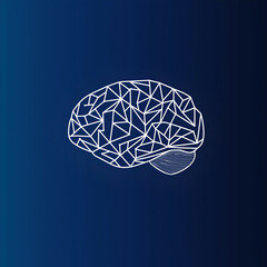 Abstract Brain Network - Illustration of Geometric Technology Design in Digital Art and Neuroscience