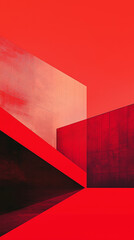 Abstract Red Architectural Design Geometric Concrete Structures