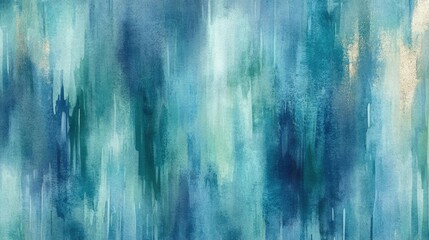 Abstract Watercolor Texture With Blue Teal Green Hues And Gold Accents