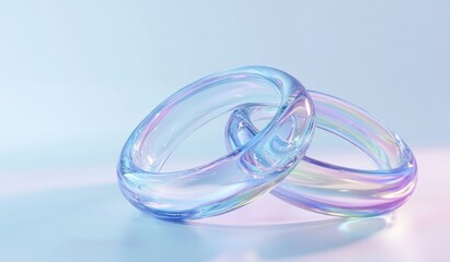 Abstract rings, pastel colors, smooth surfaces, digital art, 3D render, minimalist, studio, display, background