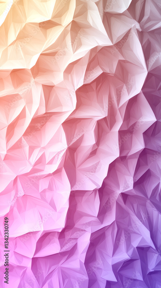 Poster Abstract polygonal background with a gradient of pink and purple colors, perfect for modern and creative design projects