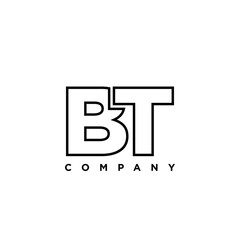 Obraz premium Letter B and T, BT logo design template. Minimal monogram initial based logotype.
