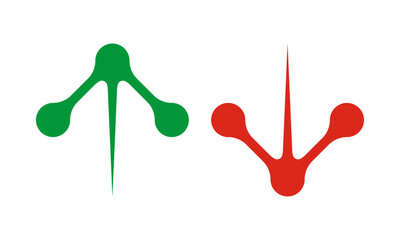 Green Red Vertical Bursting Metaball Arrows