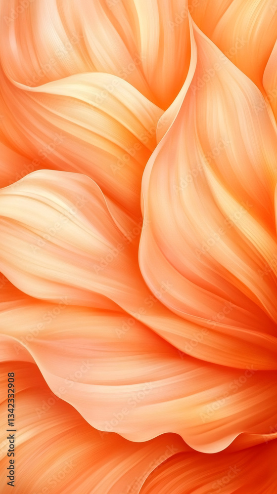 Poster Smooth, flowing lines create a dynamic and energetic abstract background in shades of orange, perfect for modern and vibrant designs