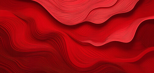 Red abstract paper carved background. Paper art style of nature concept design. Background, abstract red wallpaper background, abstract smooth waves pattern background.