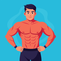 Fototapeta premium Athletic Male Model Flaunting His Muscular Physique in a Striking Pose