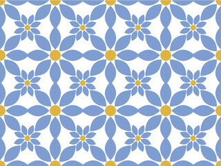 Blue flowers. Seamless vector pattern. 