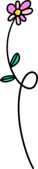 Cute colorful outlined single flower. Suitable for decoration. Recolorable for coloring book.