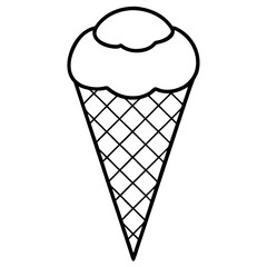 Ice Cream Cone on a White Background