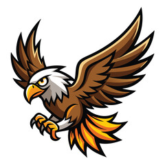 Majestic American Bald Eagle in a Patriotic Mascot Logo