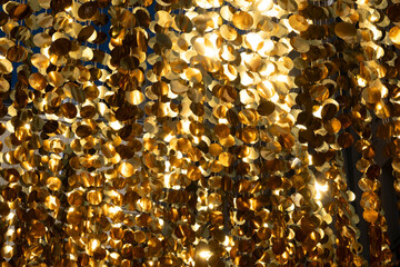 bright yellow round blades reflecting light