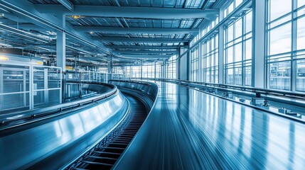 Fototapeta premium Futuristic urban transport terminal aerial view of innovative architectural design
